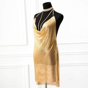Gold Dress Chainmail Halter